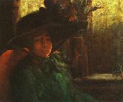Artur Timoteo da Costa Lady in Green painting